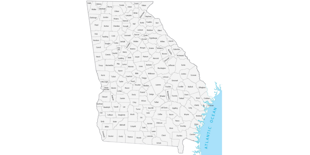 Map of Georgia's counties.
